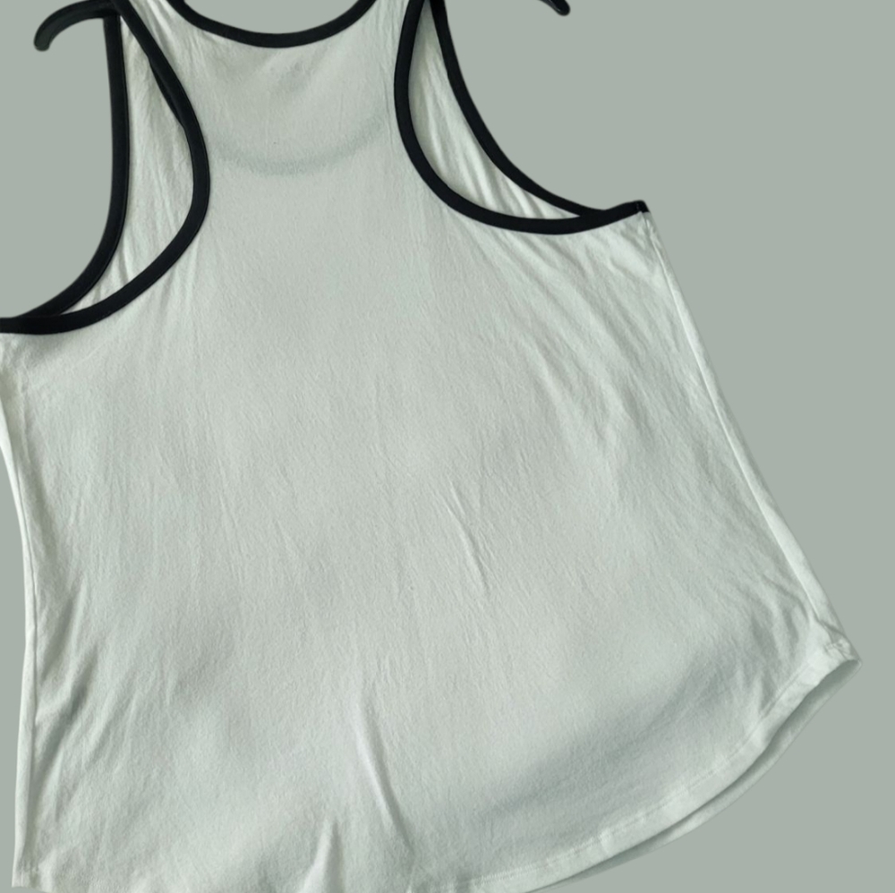 Pink Brand-Sz XXL White Tank Top with Black Trim With Black Dog Logo In Corner. - Picture 3 of 10